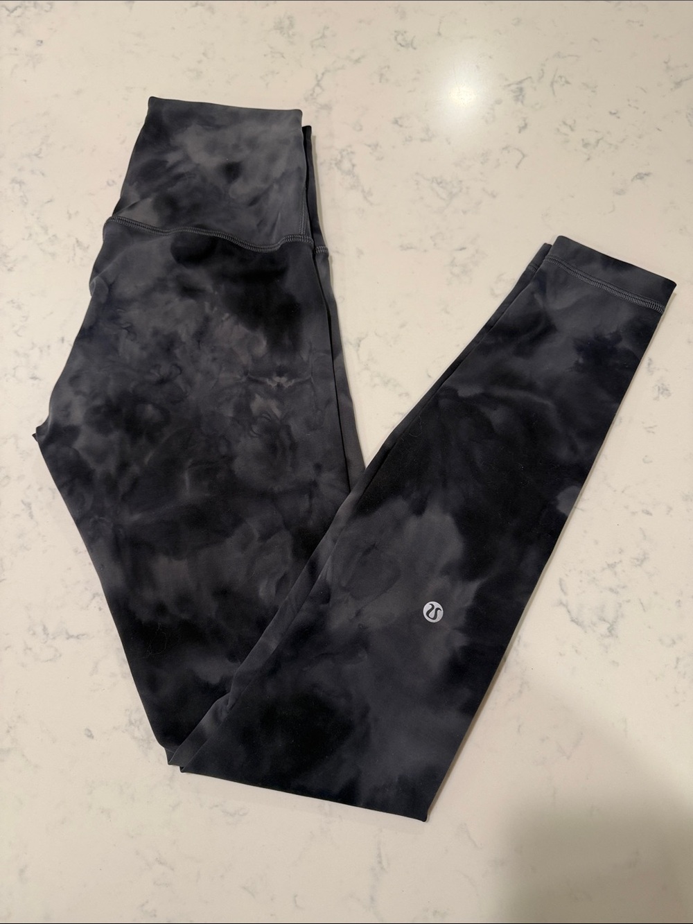 LULULEMON Womens 28” Diamond Dye Wunder Train Black Grey Graphite Legging Sz 4